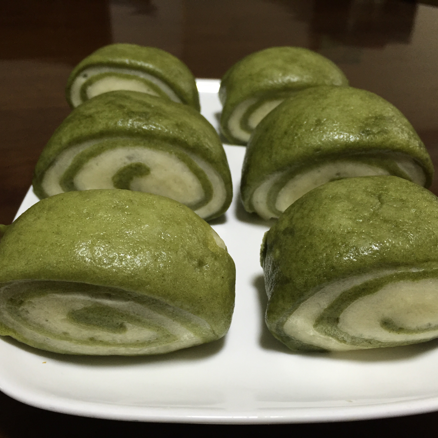 抹茶双色馒头