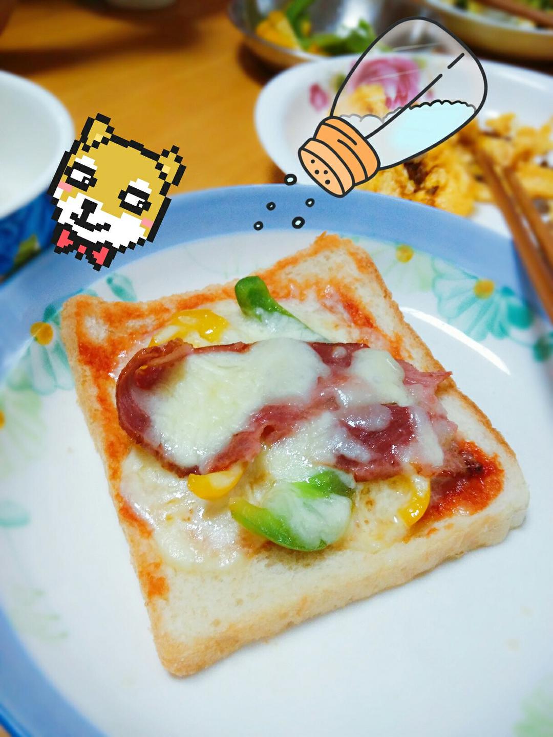 吐司培根小批萨