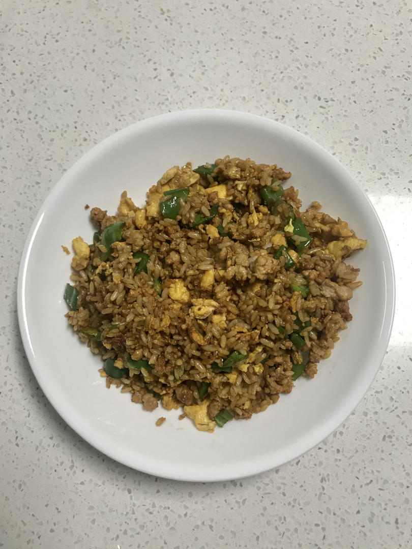 青椒肉末蛋炒饭