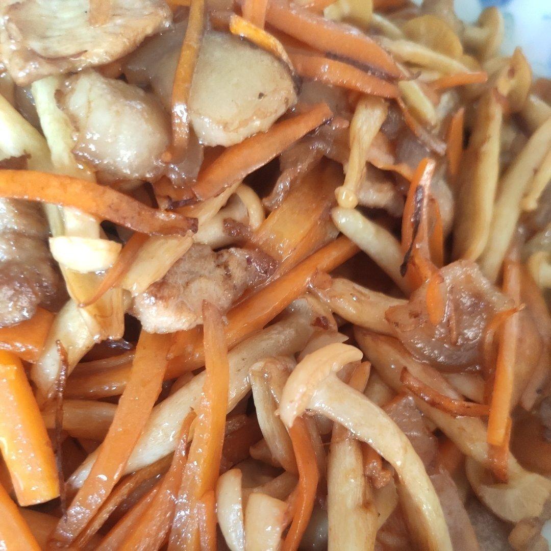 白玉菇炒肉下饭菜