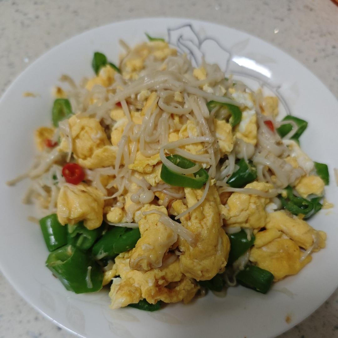 金针菇炒鸡蛋