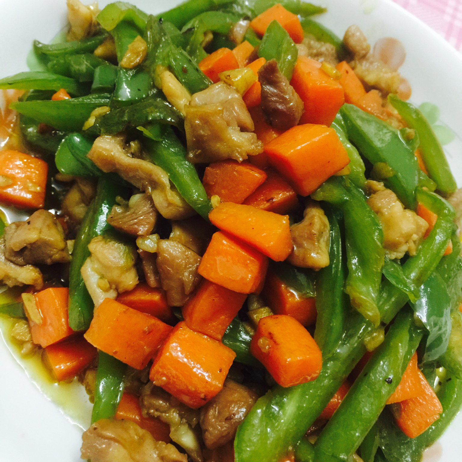 annonly做的青椒鸡肉胡萝卜