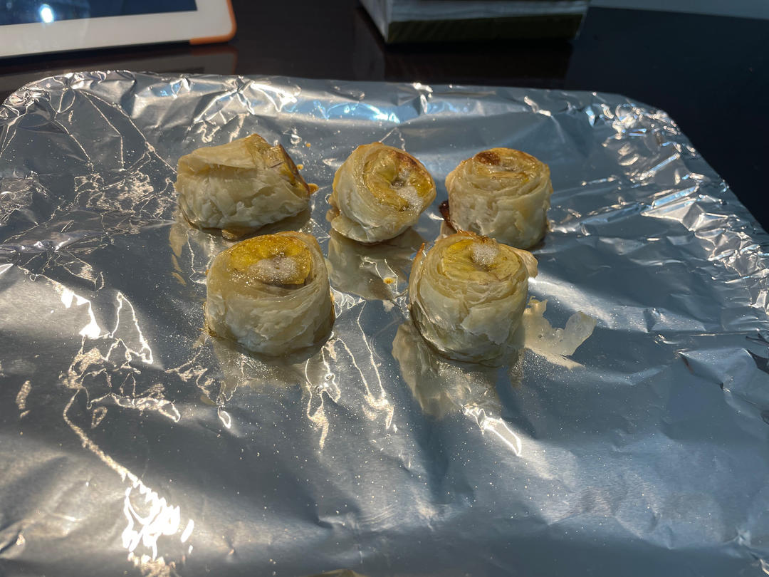 手抓饼又一神仙吃法，空气炸锅版脆皮香蕉酥