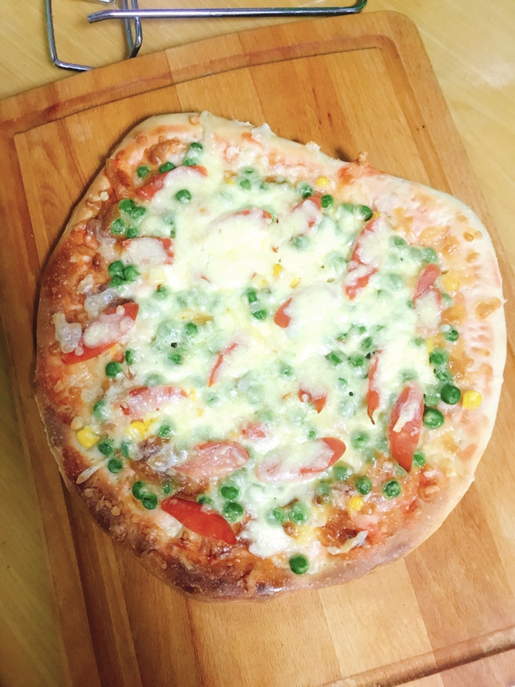 简易版玉米青豆火腿披萨🍕的做法 步骤20