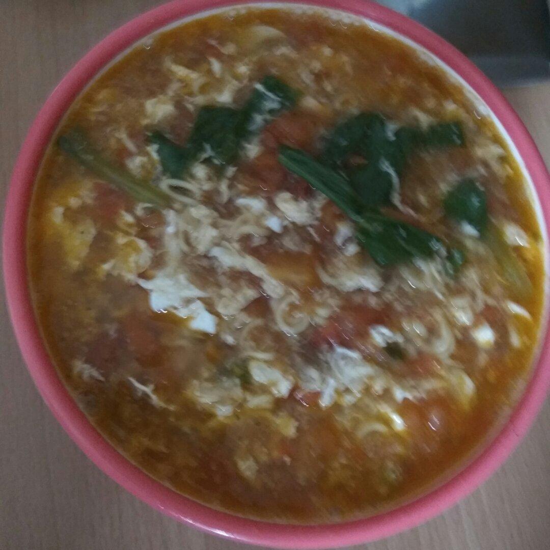西红柿鸡蛋青菜汤面
