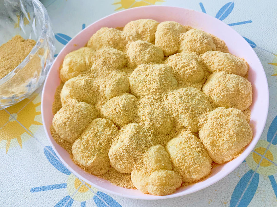微波炉五分钟日式黄豆粉糯米糍 kinako mochi