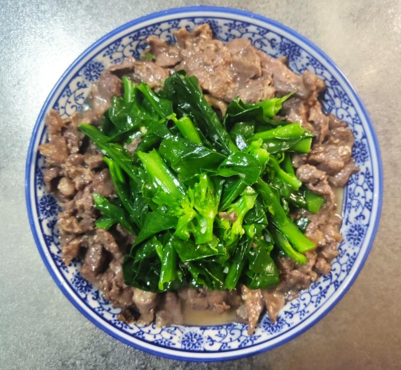 小炒牛肉芥兰的做法