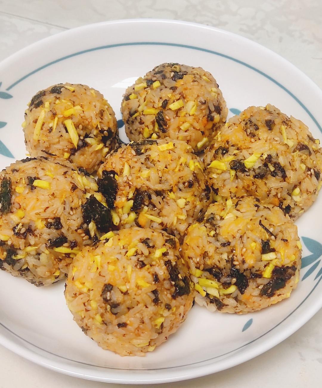 空气炸锅【芝士烤饭团】消灭剩饭
