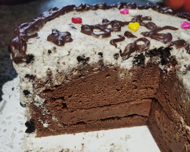 海盐奥利奥冰火熔岩芯巧克力戚风蛋糕 六寸的做法