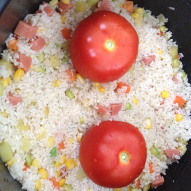 星期一：整颗西红柿饭的做法