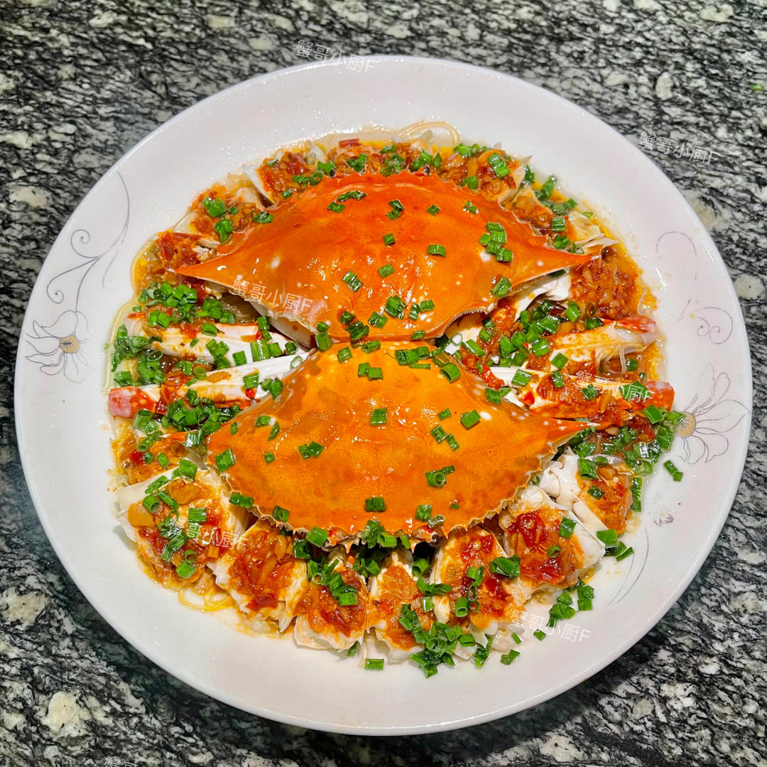㊙️蒜蓉辣椒酱蒸梭子蟹
