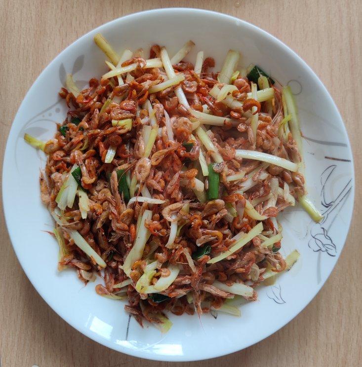 韭菜虾米炒银鱼