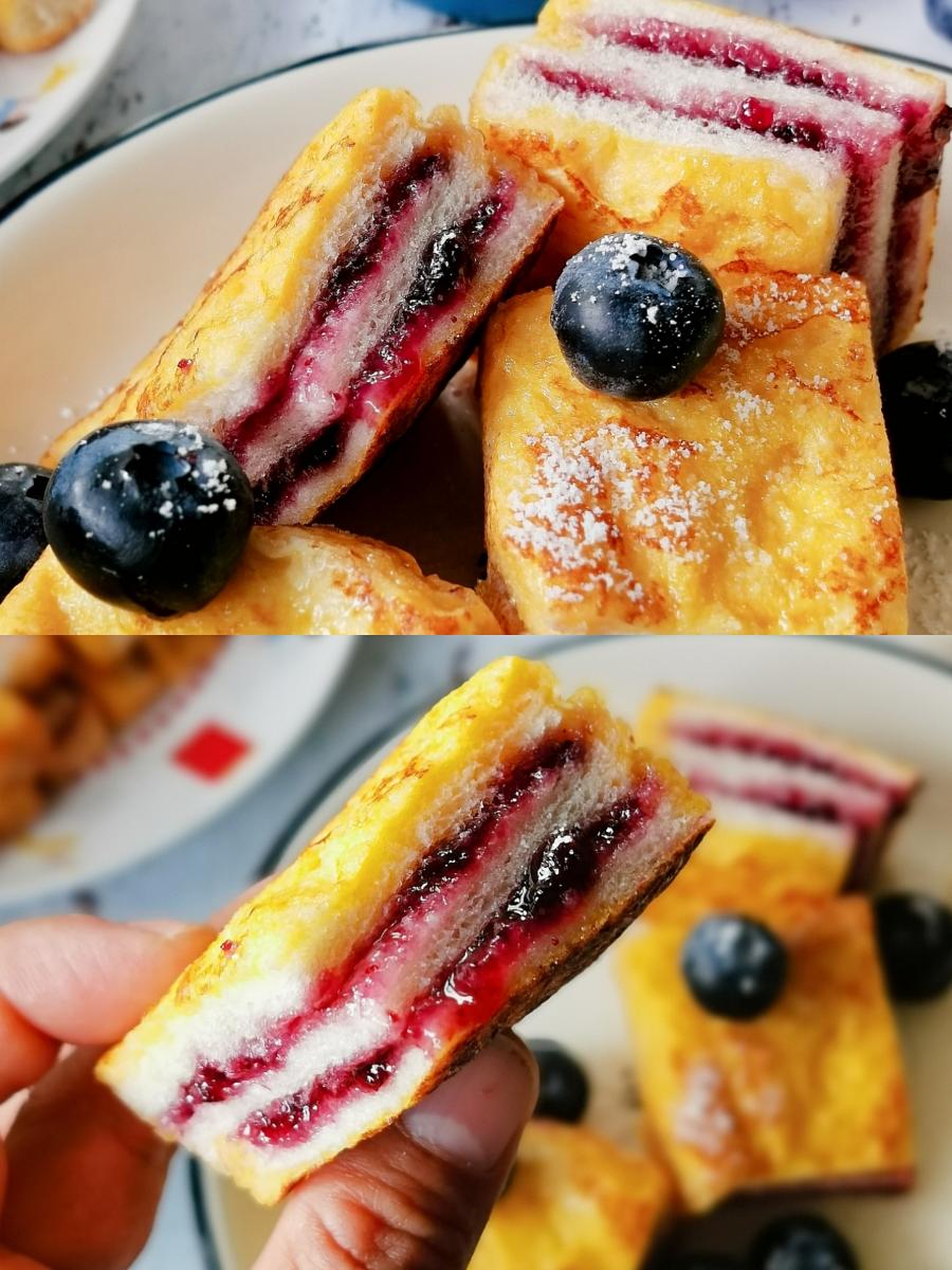 蓝莓酱西多士的做法