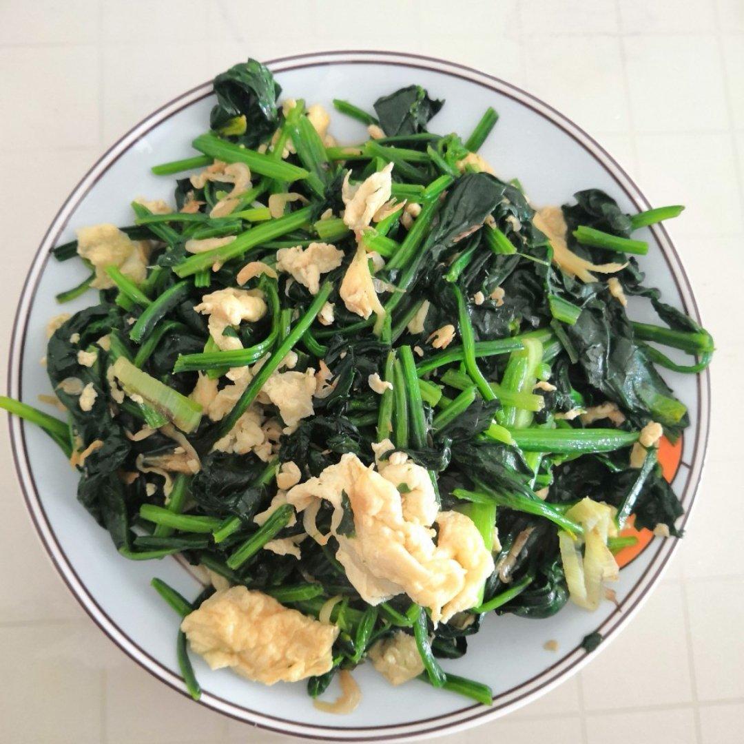 虾皮菠菜炒鸡蛋