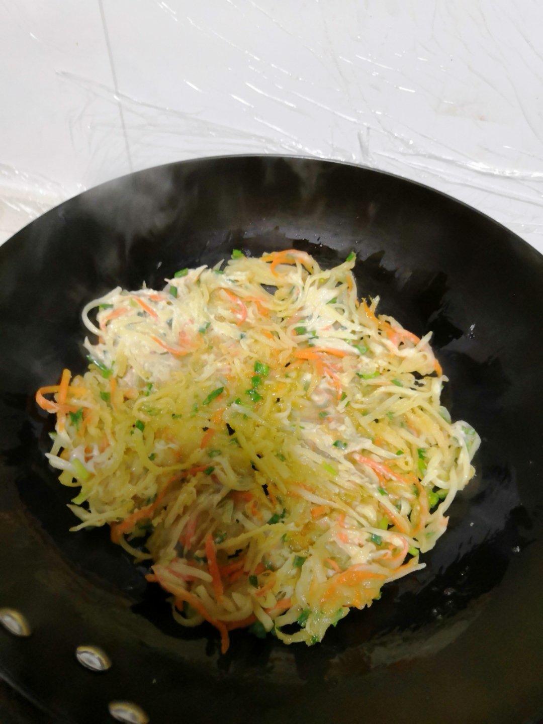 土豆丝鸡蛋饼