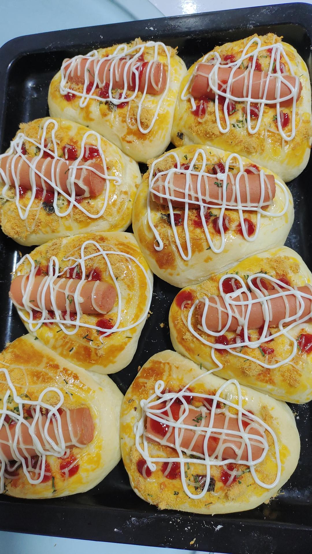 咸香松软❗️巨好吃的香葱肉松火腿面包❗️