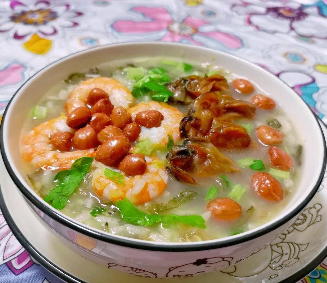 蚝干干贝虾仁粥