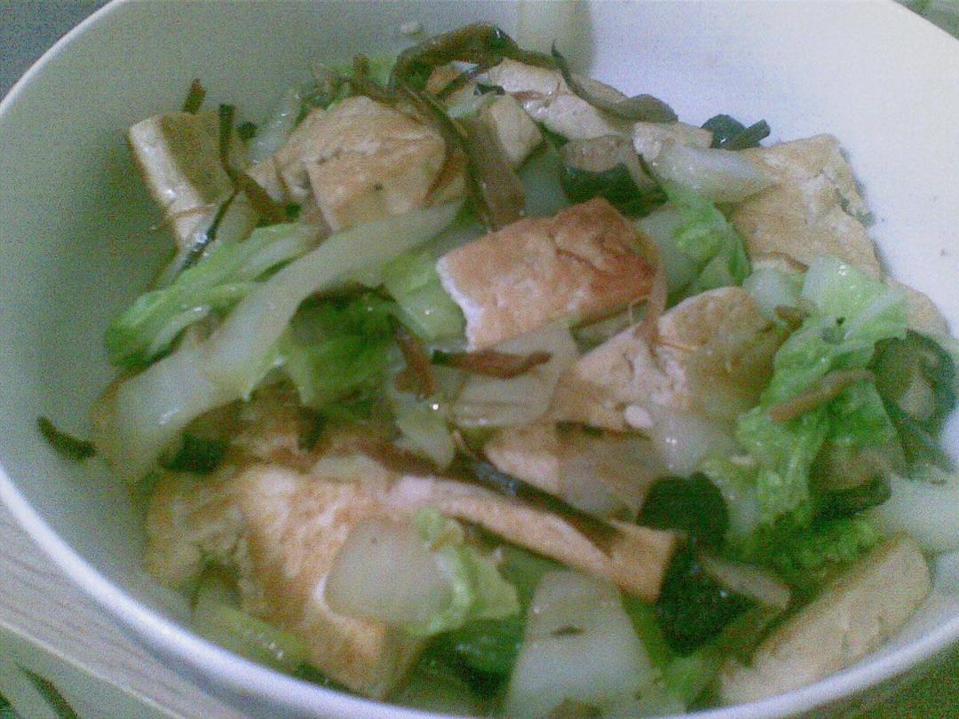 白菜煎豆腐的做法