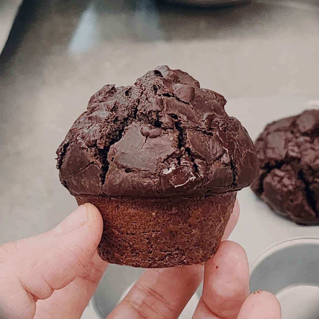 星巴克同款丨巧克力蘑菇头玛芬蛋糕丨免打发零失败