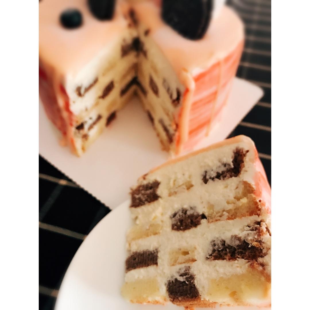 奶油淋面棋格蛋糕