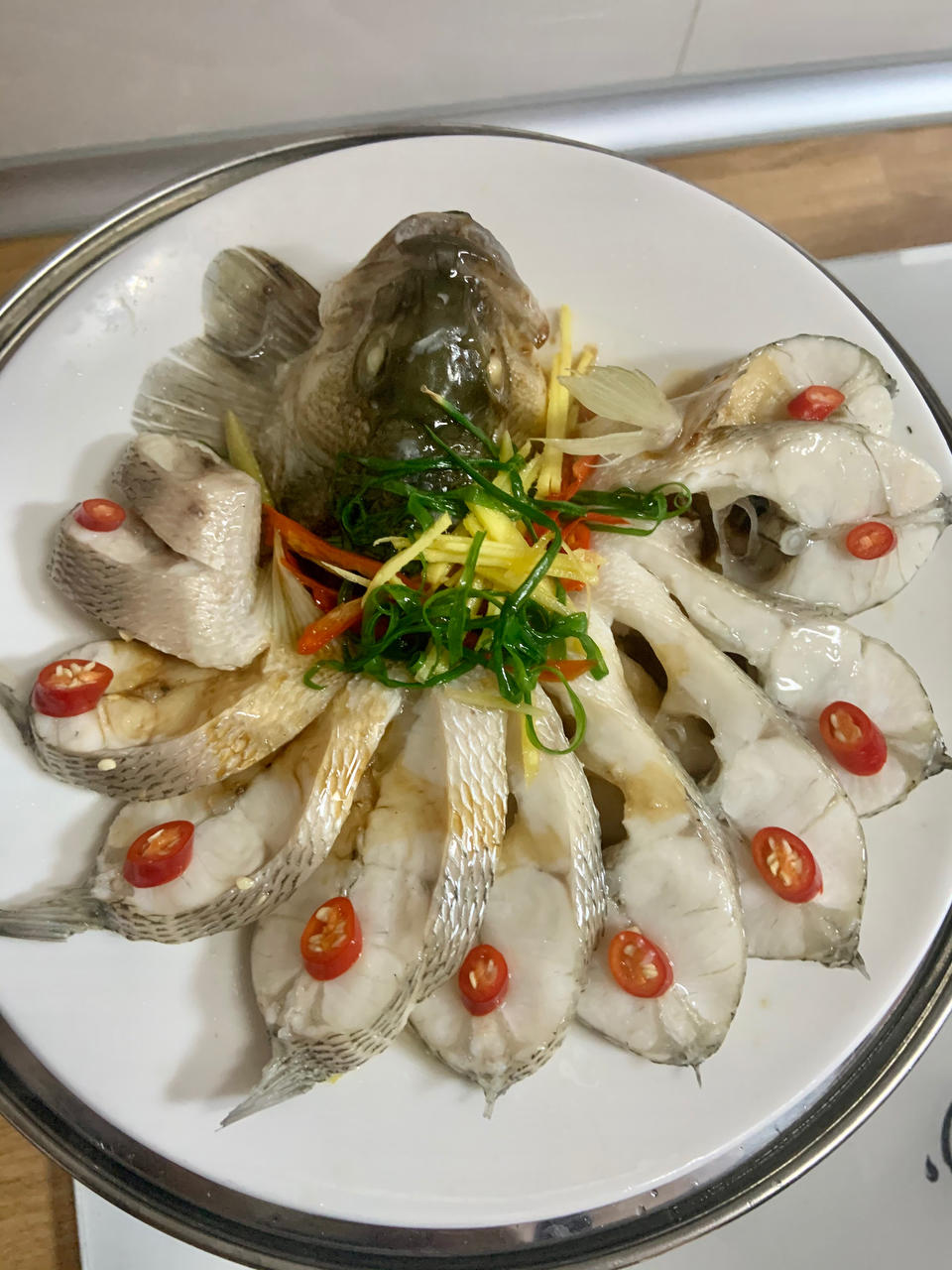 年夜饭系列之孔雀开屏清蒸鲈鱼