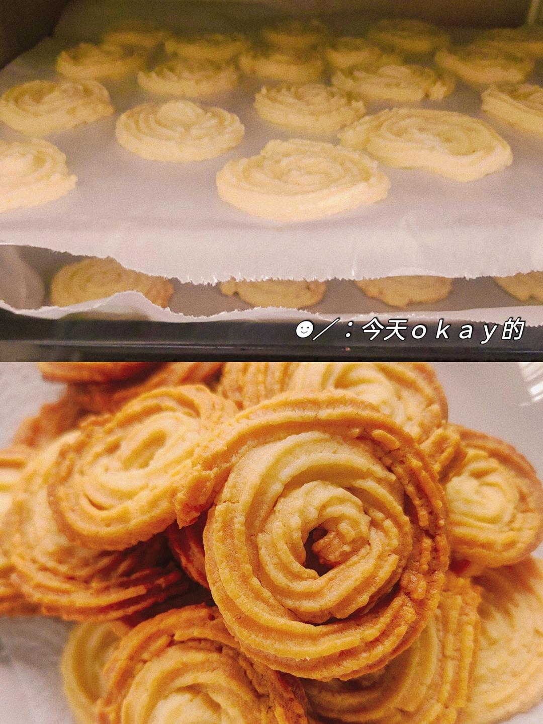 曲奇饼干，完美配方超好挤，酥到不敢碰，一个月还能酥掉渣