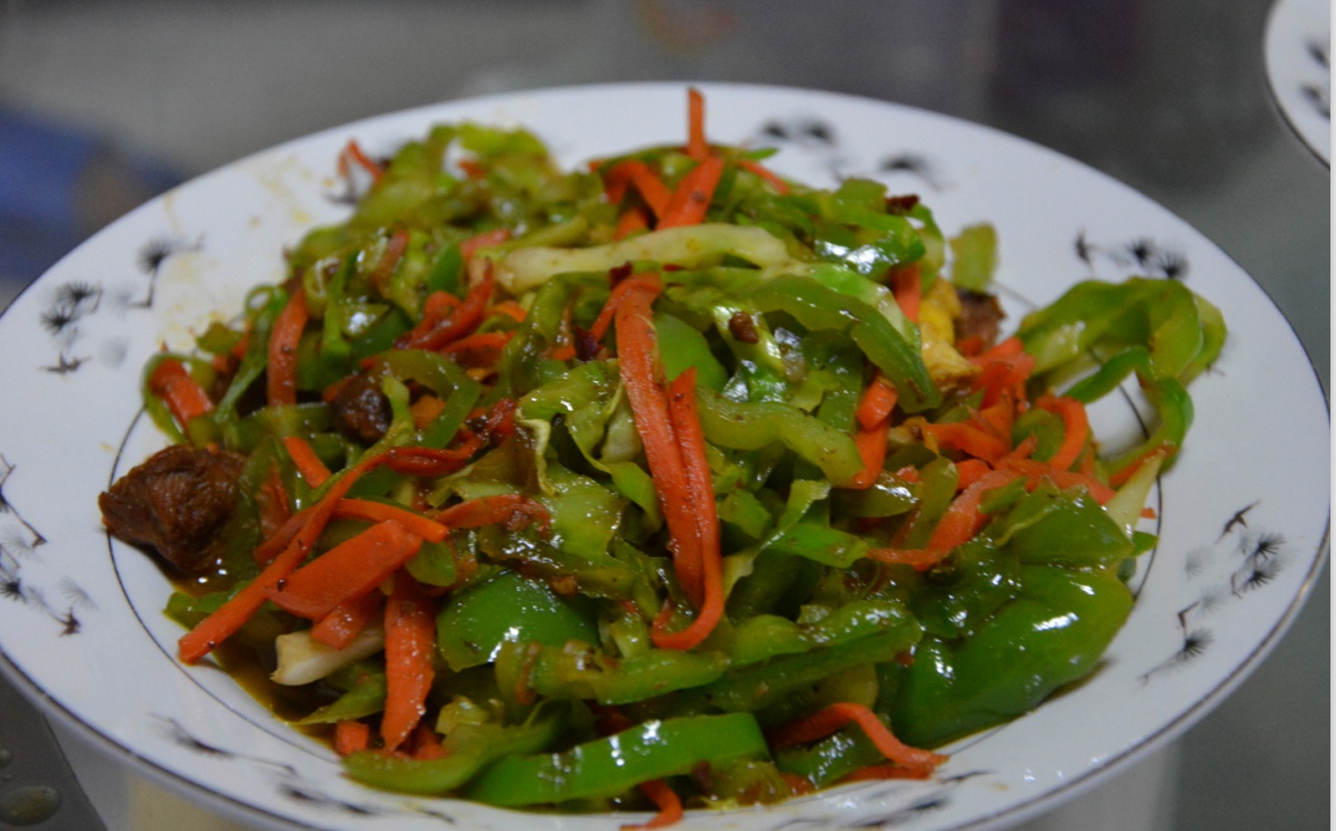 青椒胡萝卜肉丝