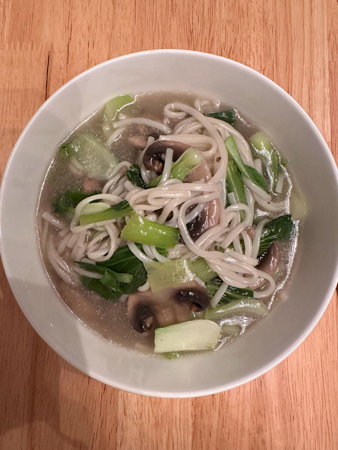 青菜蘑菇肉末面