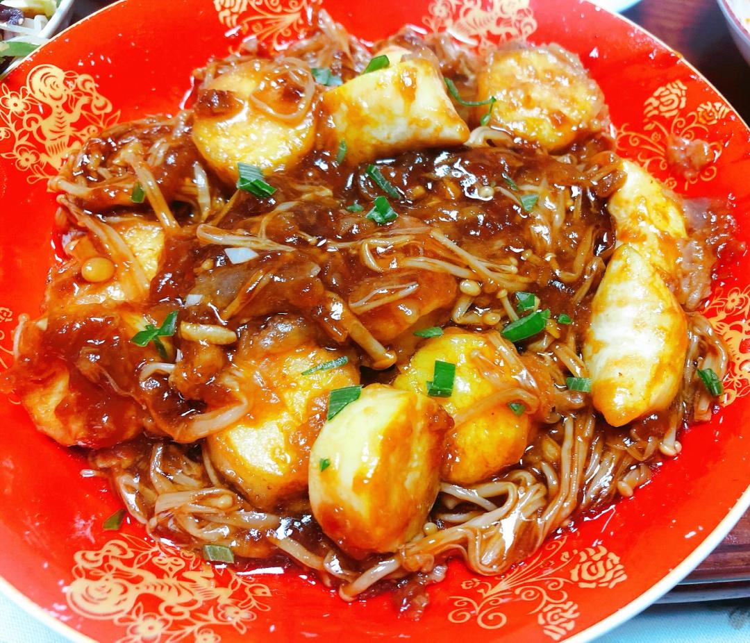 超级下饭菜--金针菇日本豆腐