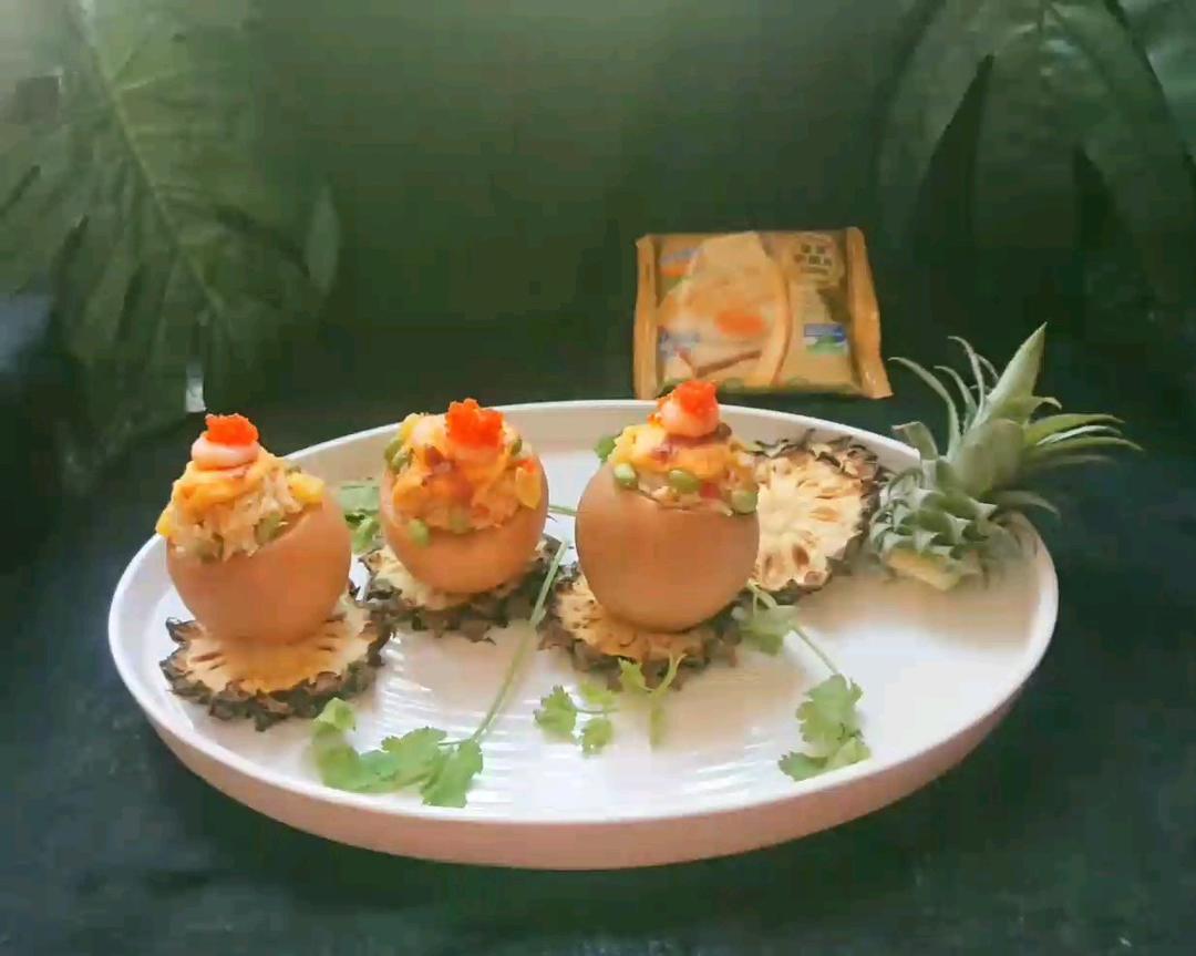 海鲜凤梨焗饭的做法 步骤7