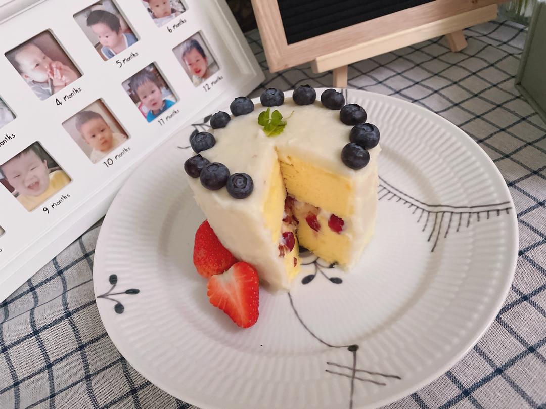 周岁生日蛋糕无糖无奶油版附不加糖快速打发蛋清方法