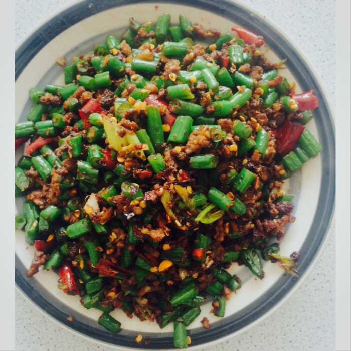 肉沫豆角下饭菜