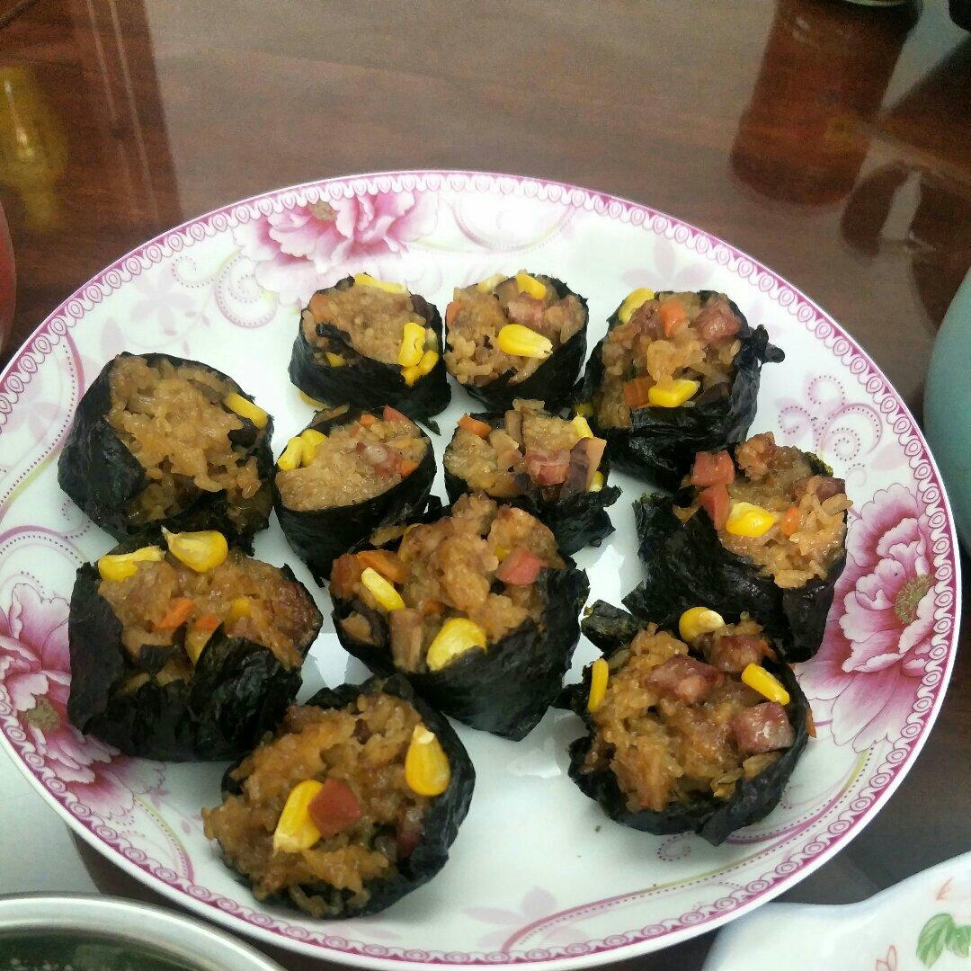 超级好吃的紫菜糯米烧卖o(〃'▽'〃)o