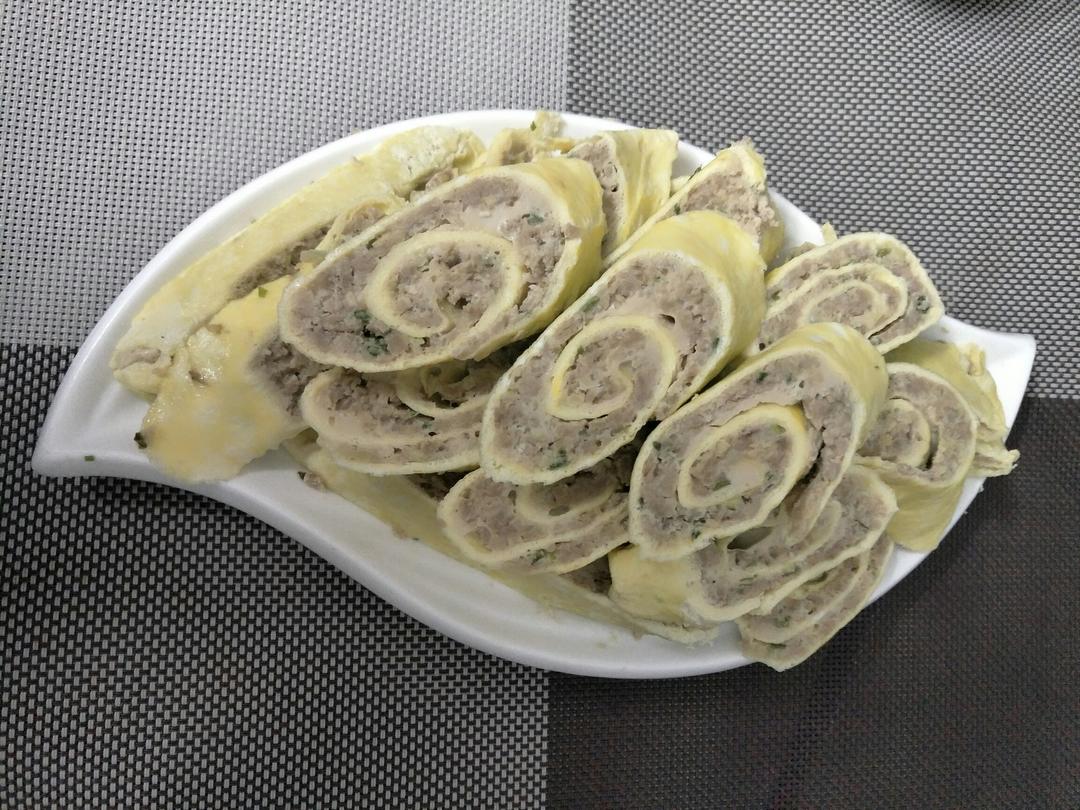 老爸的手艺---蒸肉蛋卷