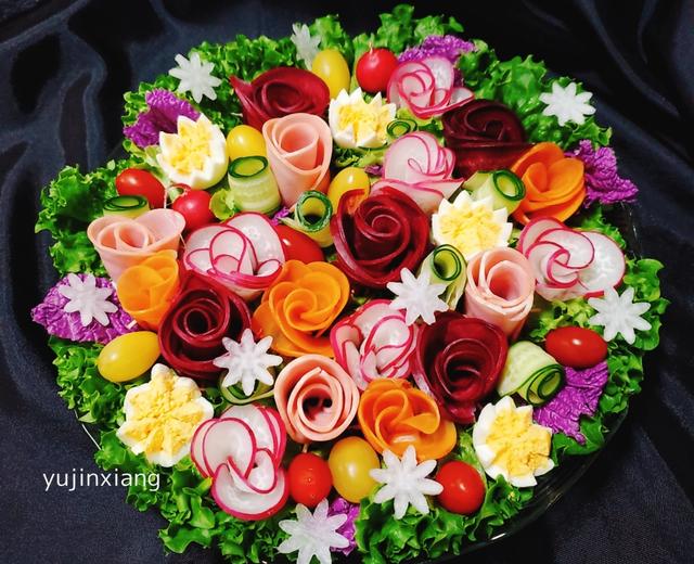🌸花开富贵∣时蔬玫瑰花朵沙拉🌸的做法