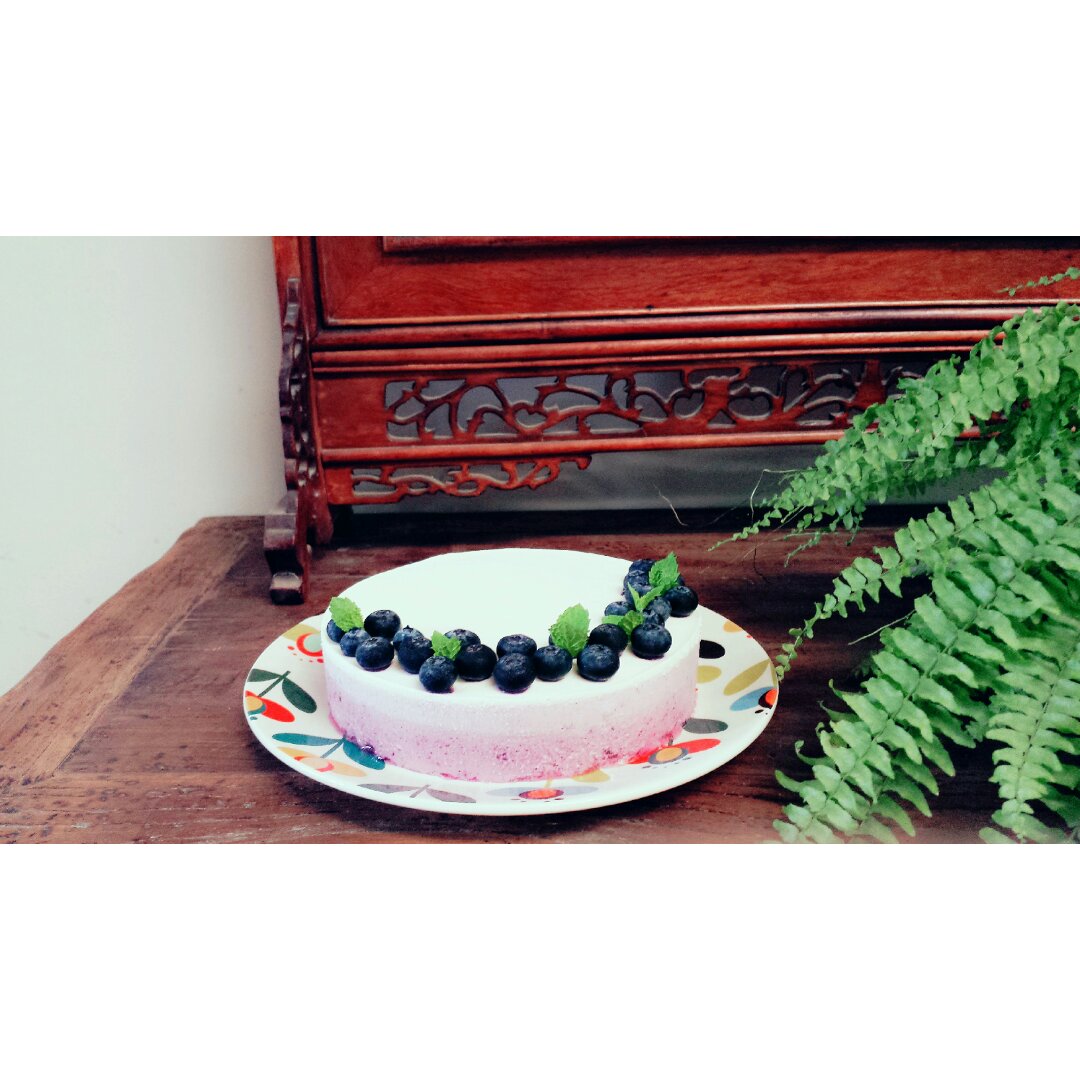渐变蓝莓冻芝士蛋糕（免烤）