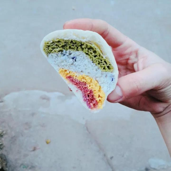 彩虹馒头 ——四种果蔬粉（一次发酵）