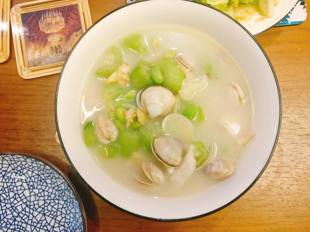 丝瓜毛豆白蛤竹荪汤【食材包操作说明】