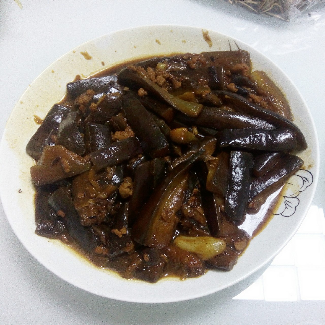 红烧肉末茄子