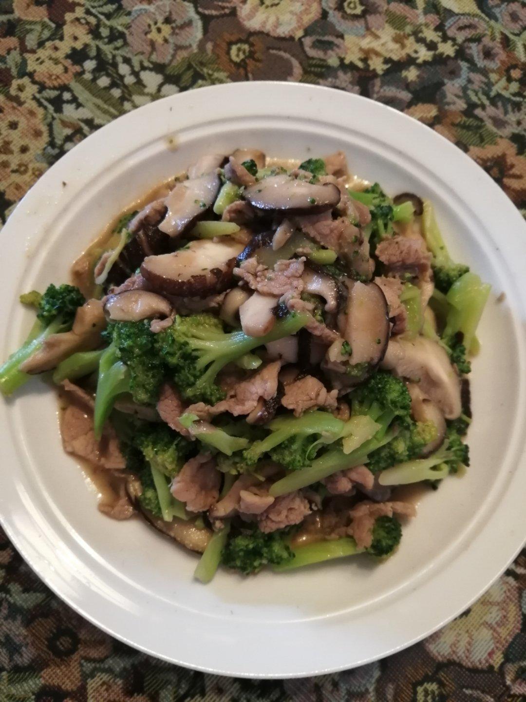 蓝瘦香菇
（西蓝花瘦肉炒香菇）