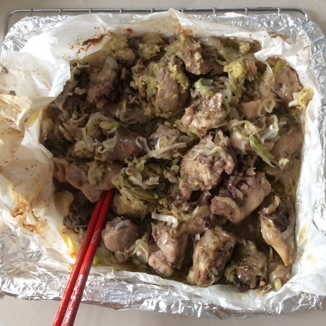 纸包烤葱油鸡