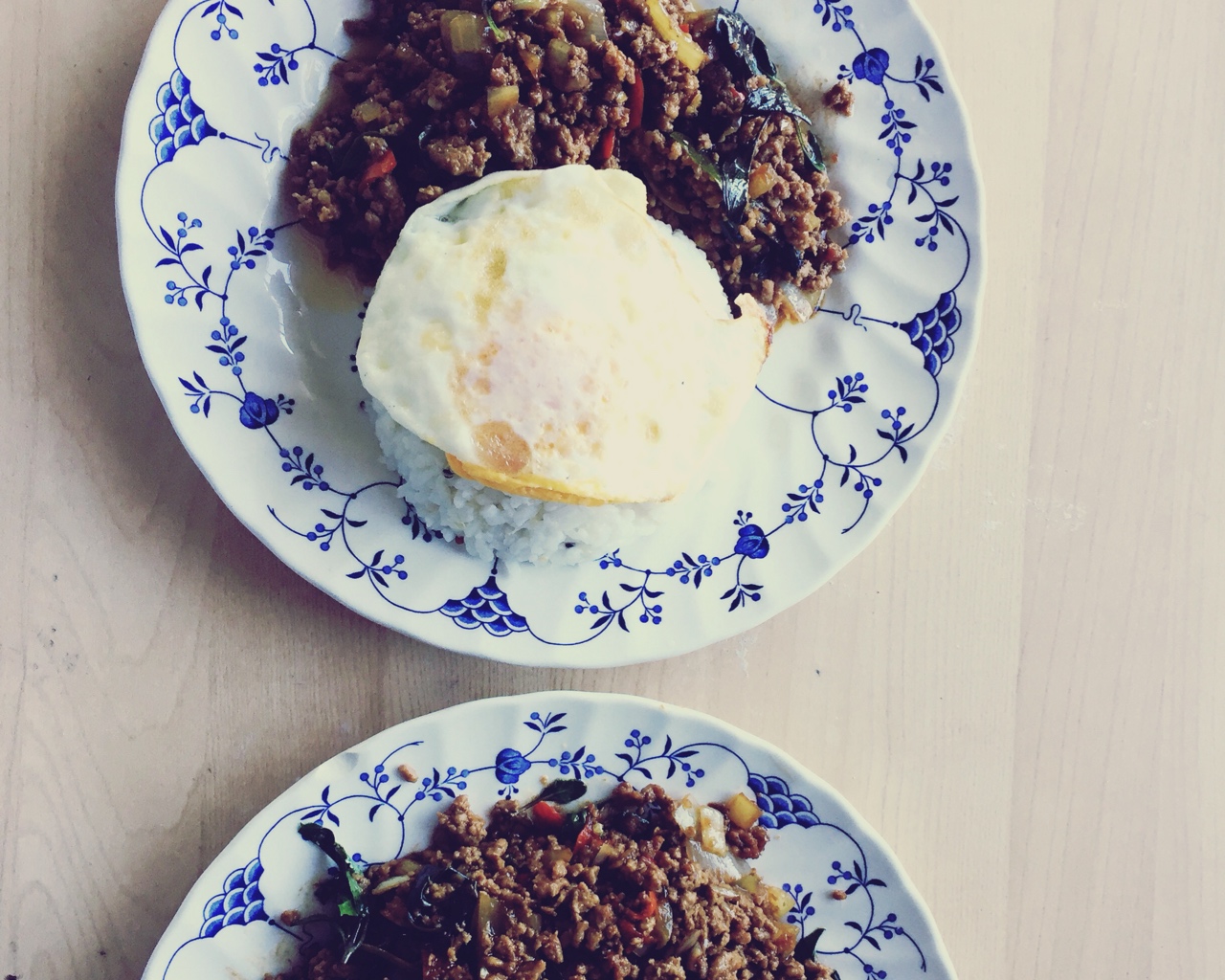 泰式罗勒猪肉碎饭Thai basil stir-fry rice的做法