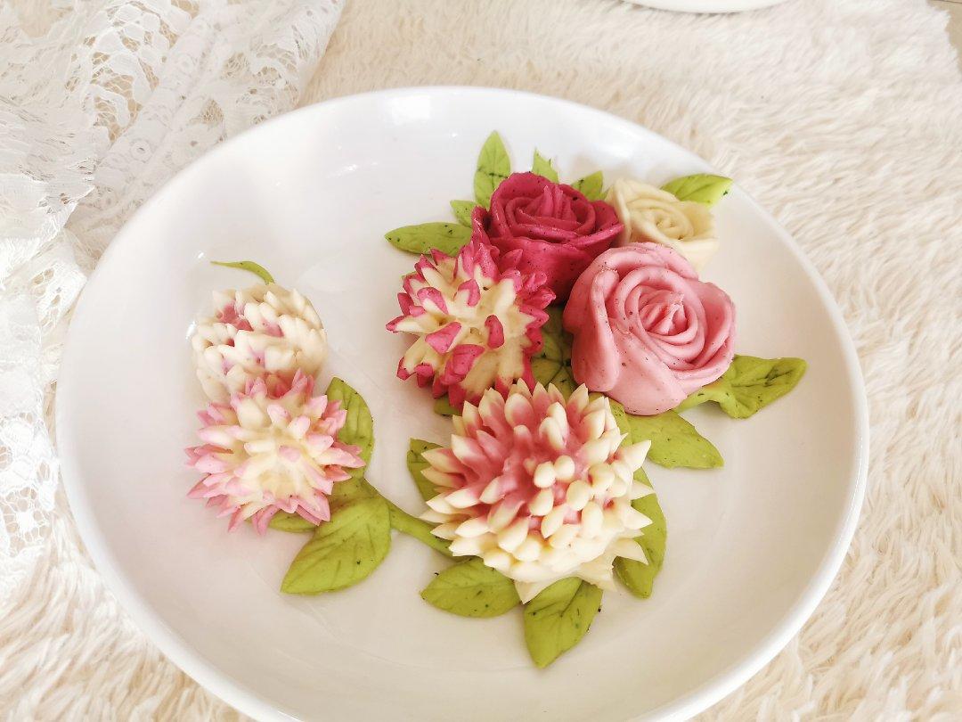 简单花样馒头（七）玫瑰花与叶子