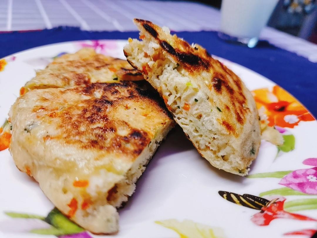 手不沾面做发面大饼