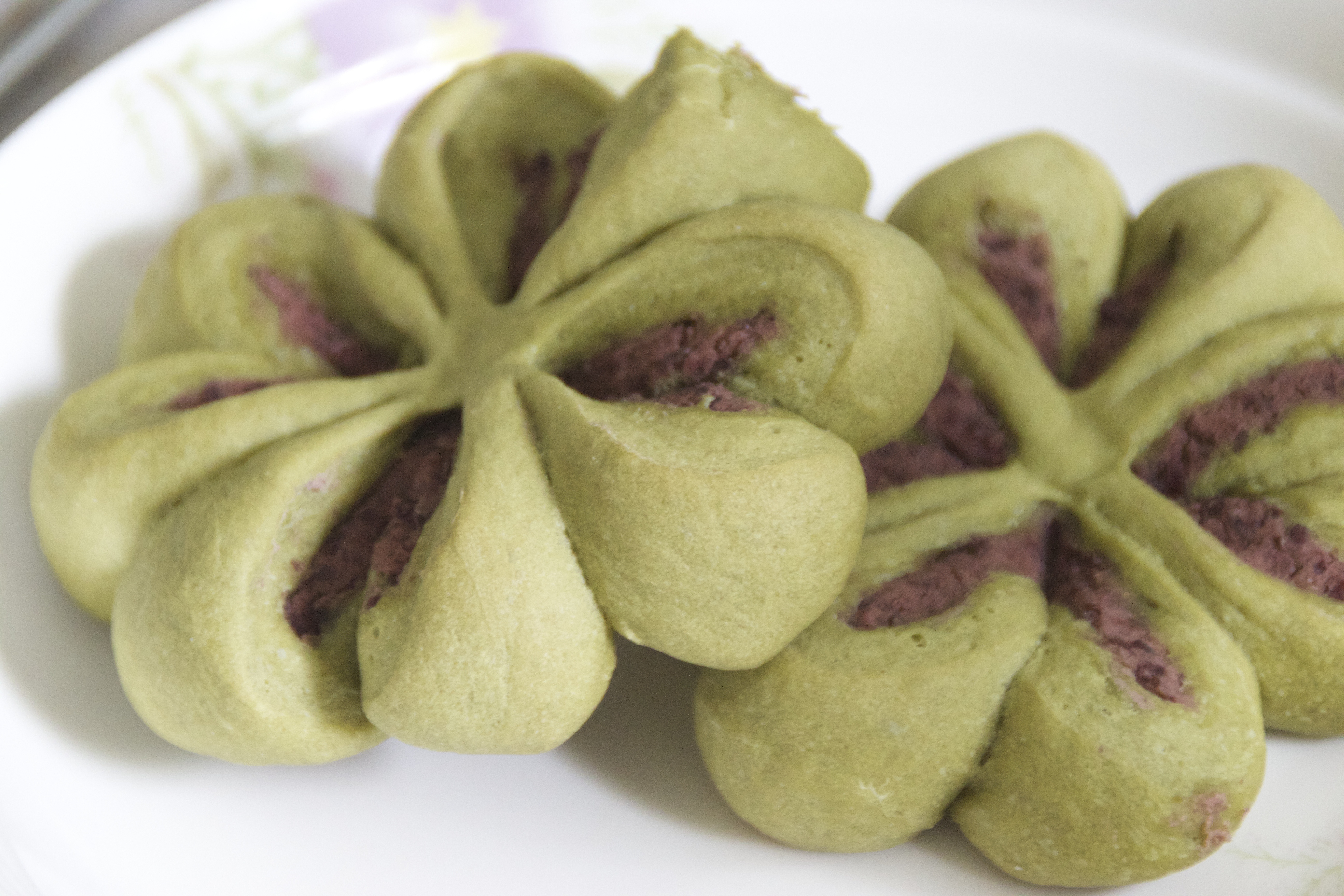 抹茶豆沙小面包（无油脂）