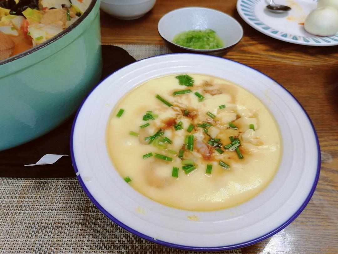 虾仁豆腐蒸水蛋