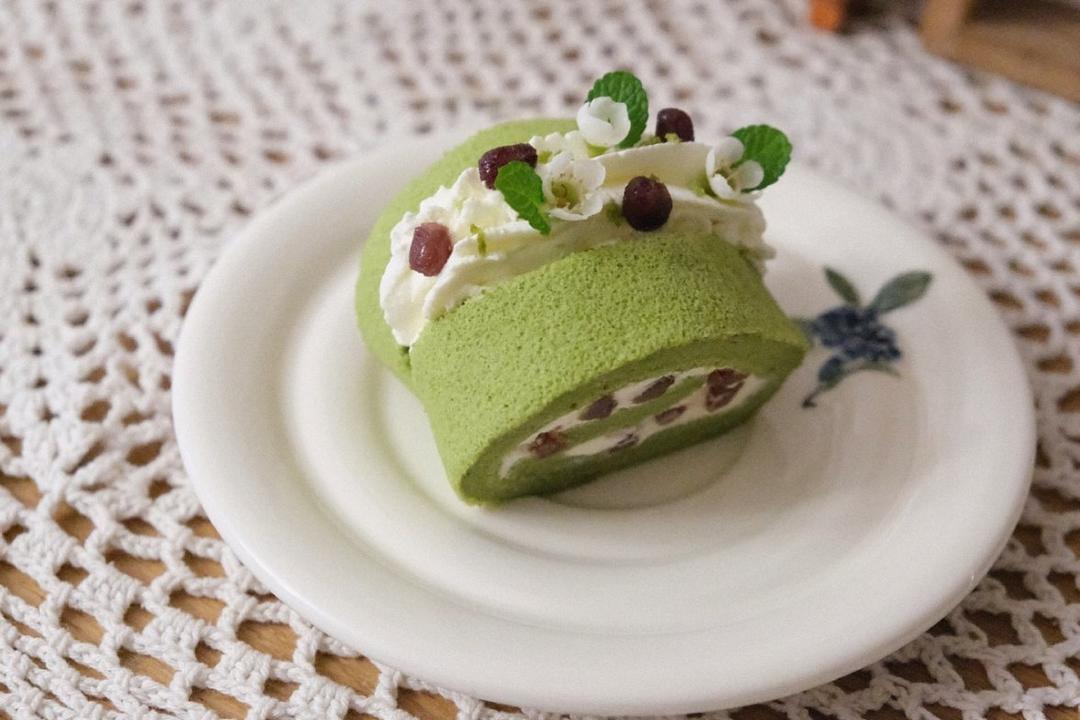 抹茶红豆蛋糕卷