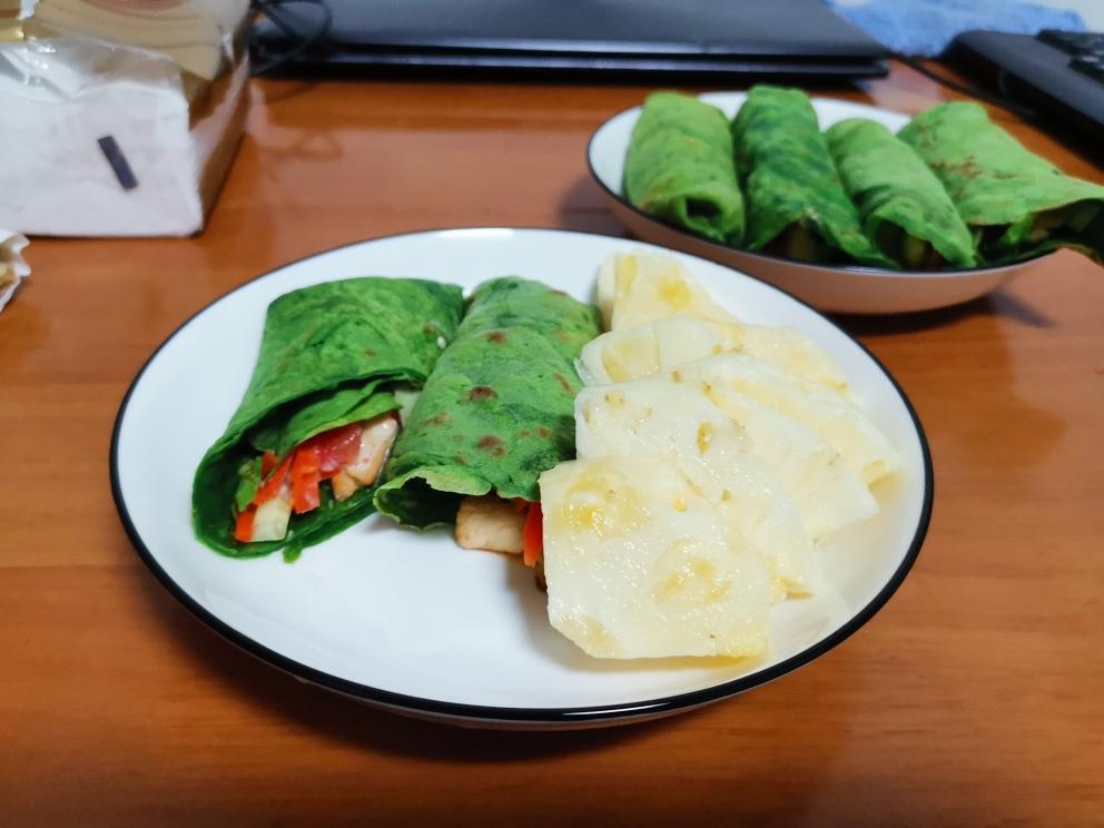 减肥也要吃好之菠菜鸡肉卷