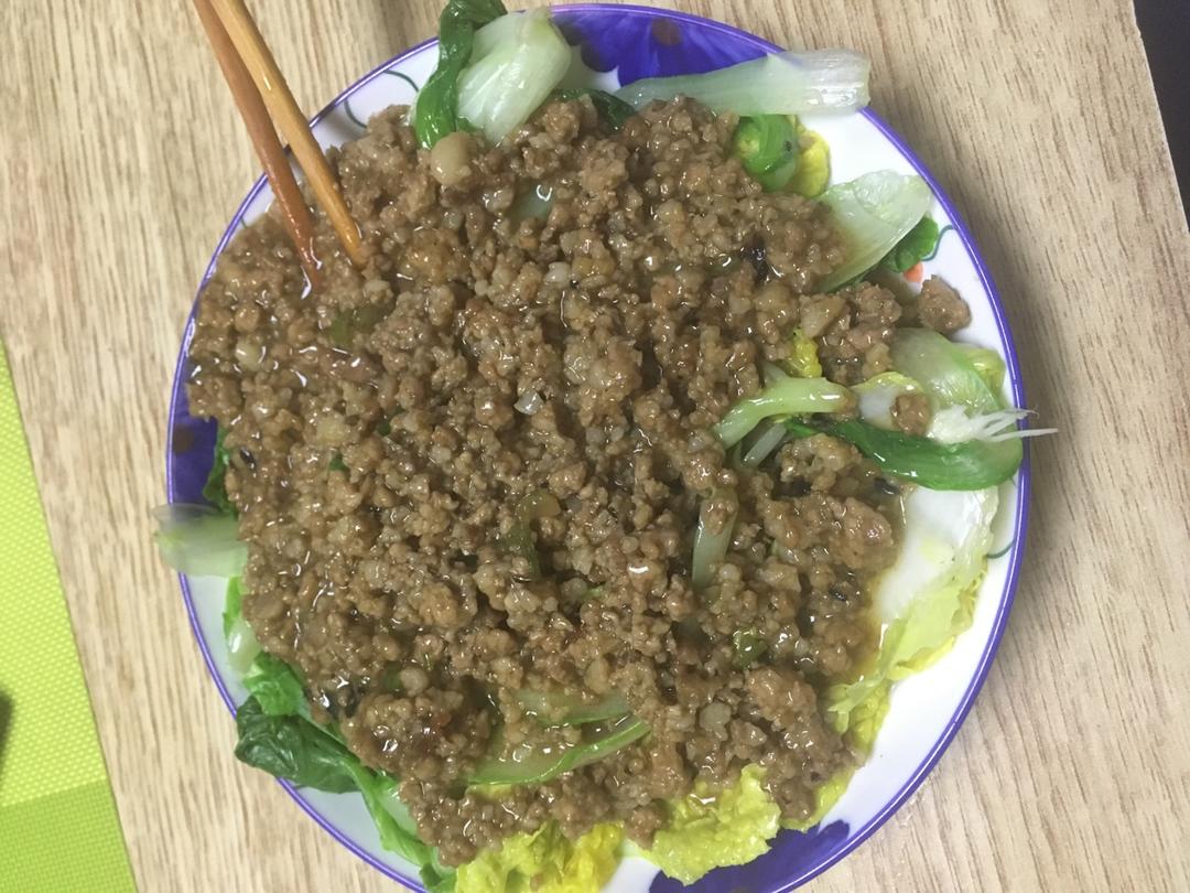 肉末小白菜