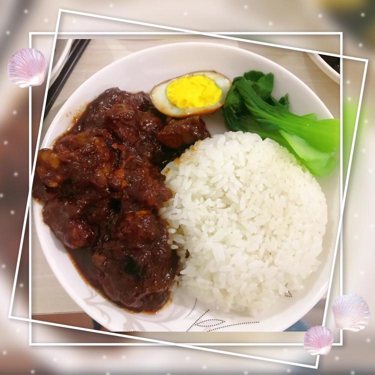 洋葱酥卤肉饭
